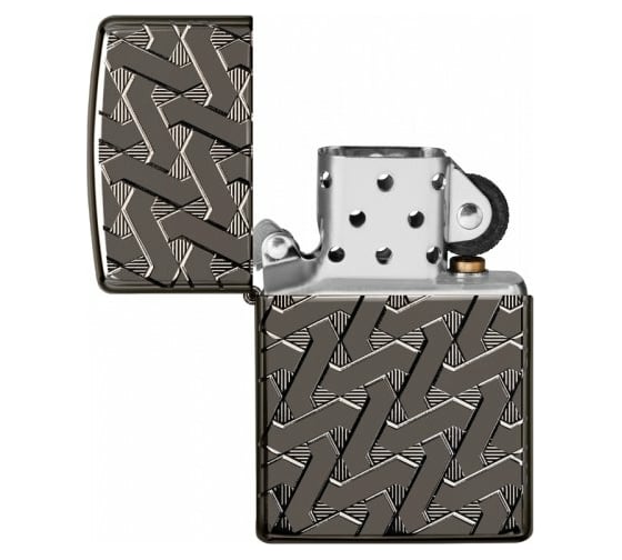Зажигалка ZIPPO Armor с покрытием High Polish Black Ice, латунь/сталь, чёрная, 38x13x57 мм, 49173