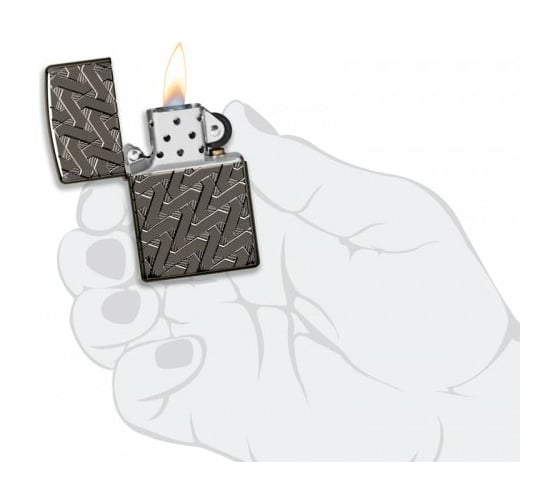 Зажигалка ZIPPO Armor с покрытием High Polish Black Ice, латунь/сталь, чёрная, 38x13x57 мм, 49173