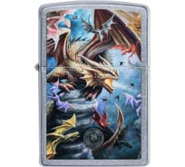 Зажигалка ZIPPO Anne Stokes с покрытием Street Chrome, латунь/сталь, серебристая, 38x13x57 мм 49104