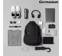 Рюкзак GERMANIUM S-02 с отделением для ноутбука, усиленная ручка, черный, 47х31х16 см, 226948
