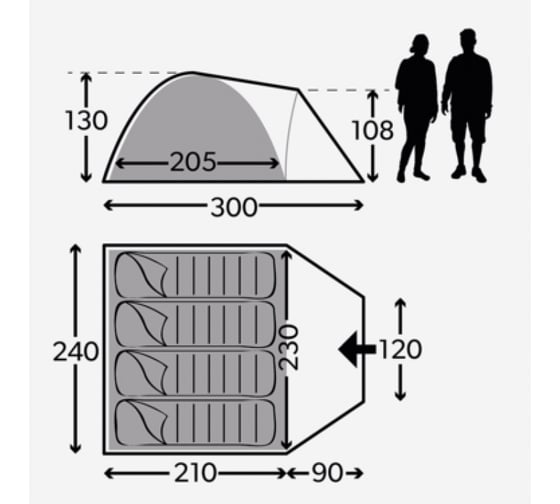 Каркасный тент Dometic Kampa Brighton 4, зеленый 9120000239