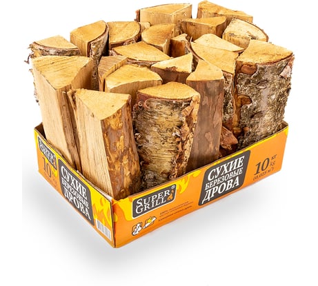 Сухие березовые дрова SuperGrill 10 кг ДРОВ_2002