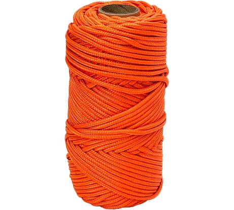 Шнур паракорд полиамидный truEnergy 2 мм, с сердечником "3 нити", оранжевый, бобина 50 м 12768