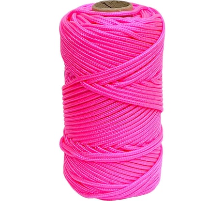 Шнур паракорд полиамидный truEnergy 2 мм, с сердечником "3 нити", розовый, бобина 50 м 12770