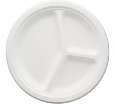 Тарелка GreenMaster круглая большая, 3-х секционная, 10 шт. ТТ26