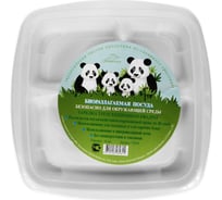 Тарелка GreenMaster квадратная большая, 3-х секционная, 10 шт. ТТК19