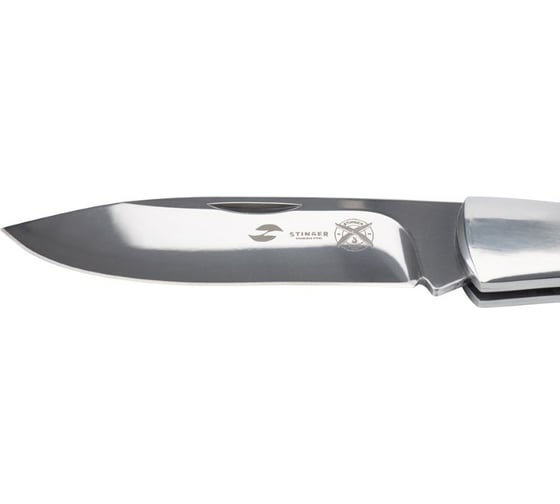 Нож Stinger 104 мм, рукоять: сталь/дерево, серебро-коричневый, картонная коробка FK-9902