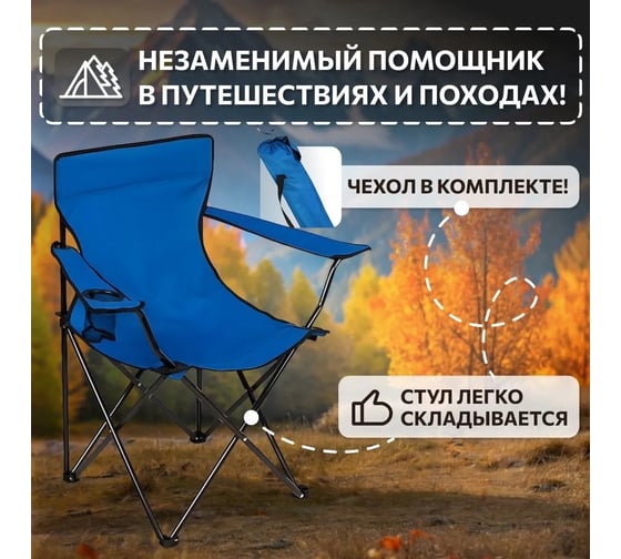 Стул складной туристический National Tree Company T-1-синий DS-125