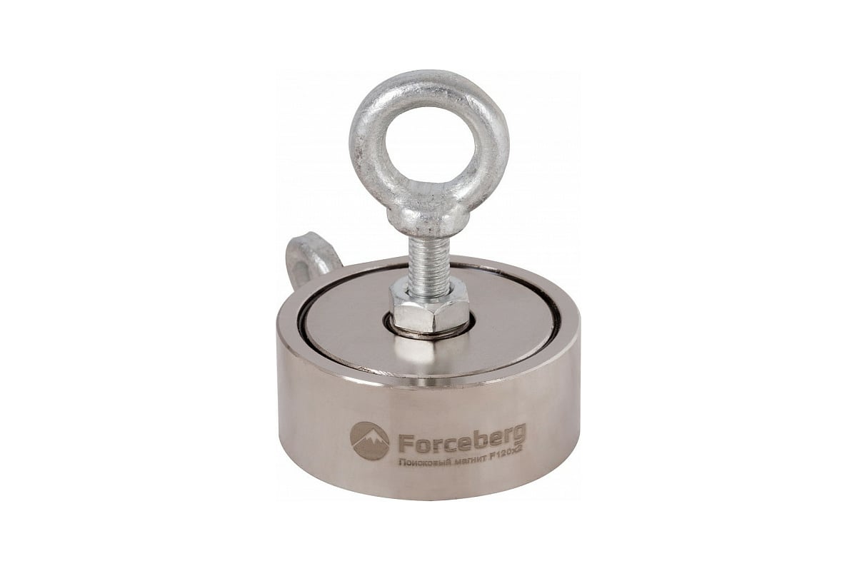 Поисковый двухсторонний магнит Forceberg F120х2, сила сцепления 150 кг ...