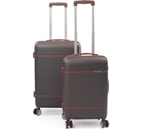 Набор чемоданов SIROCCO MOONSTONE серые, 2 шт, ABS с кожаными полосками L928-GR-MS