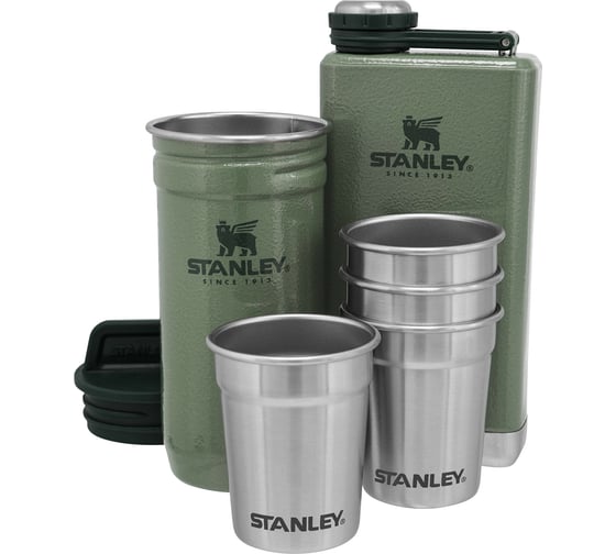 Набор стопок Stanley Adventure 59 мл + фляга 0.23 л, зеленый 10-01883-058