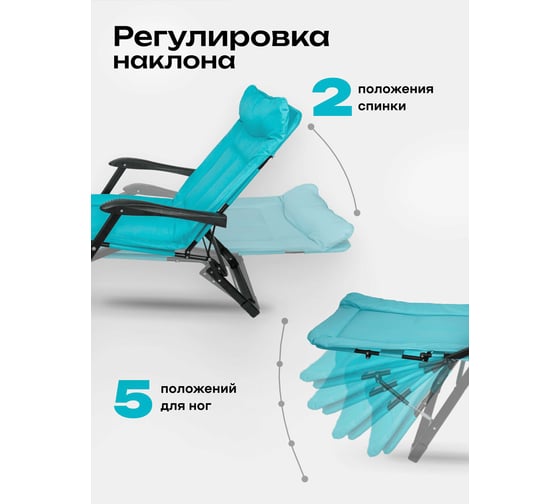 Шезлонг складной WMC TOOLS голубой, в комплекте с зонтом WMC-FG-HY-8000LB-Z(60300)