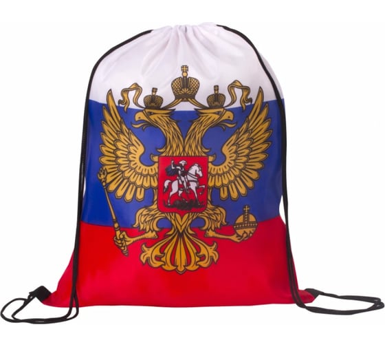 Сумка-мешок на завязках BRAUBERG Триколор РФ, с гербом РФ, 32х42 см 228328