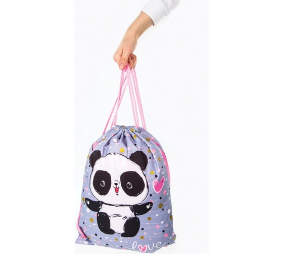 Сумка для обуви BRAUBERG PREMIUM Funny panda 43х33 см 270281