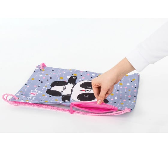 Сумка для обуви BRAUBERG PREMIUM Funny panda 43х33 см 270281