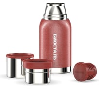 Термос Biostal Охота 0.75 литра, 2 чашки, красный NBA-750R