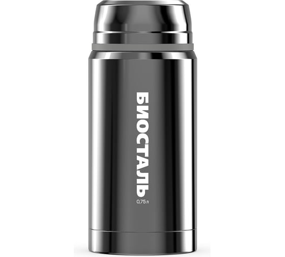 Термос для еды Biostal 0.75 литра, с ложкой, серый NTS-750V