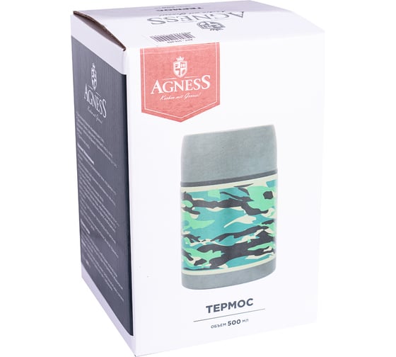 Термос с широким горлом Agness 500 мл, колба нержавеющая сталь 910-097