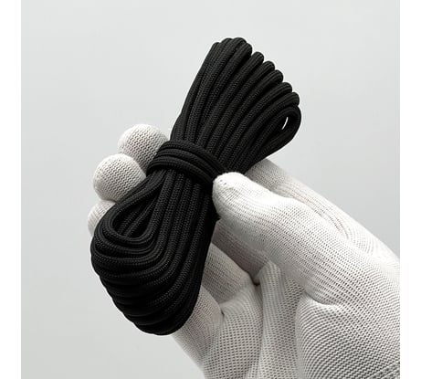 Шнур паракорд полиамидный truEnergy 4 мм, с сердечником, "9 нитей", черный, моток 5 м 12761