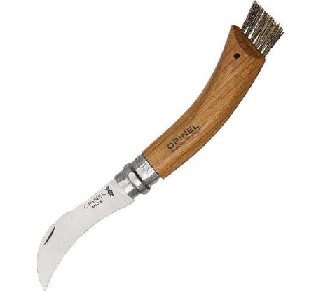 Нож грибника Opinel №8, рукоять дуб, чехол, деревянный футляр 001327