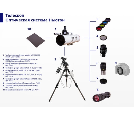Труба оптическая Bresser Messier NT-150S/750 Hexafoc 73785