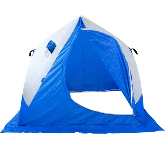 Палатка зимняя 2-скатная Следопыт Oxford 210D PU 1000, синий/белый с принтом PF-TW-32