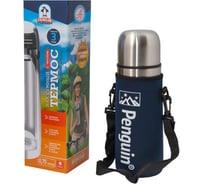 Стальной термос с узким горлом и двумя пробками Penguin 0.75л, в неопреновом чехле BK-21P