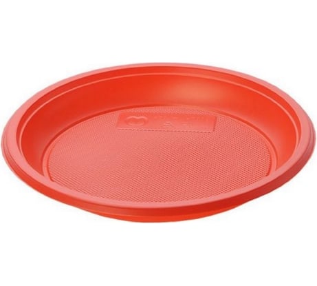 Десертная пластиковая тарелка EUROHOUSE, 6 шт, d 220 мм, красная 13494
