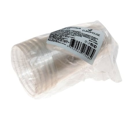 Одноразовый стакан EUROHOUSE, 10 шт, 200 мл, прозрачный 13484