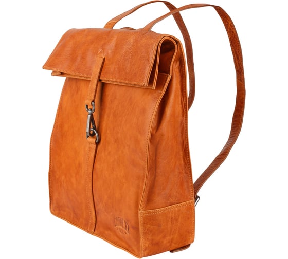 Рюкзак-сумка Klondike DIGGER Mara, натуральная кожа, цвета коньяк, 32.5x36.5x11 см KD1070-04