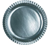 Бумажная тарелка PAPSTAR D290 мм, картон, серебристый 1/6/90 PS-11526