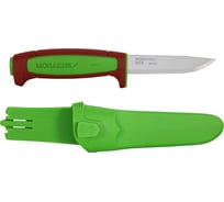 Нож MoraKNIV Basic 511 лимитированный 2024 углеродистая сталь, пласт. ручка (терракотовая) зеленая вставка 14281