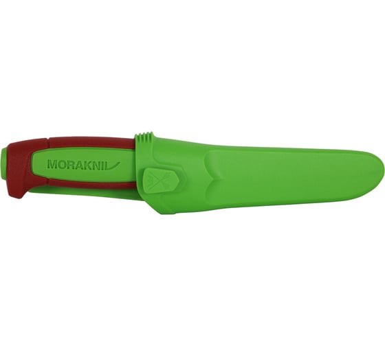 Нож MoraKNIV Basic 511 лимитированный 2024 углеродистая сталь, пласт. ручка (терракотовая) зеленая вставка 14281