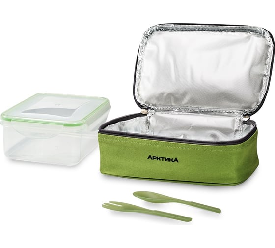 Ланч-сумка с контейнером и приборами Арктика, 2 л, зелёная 020-2000-1-GN