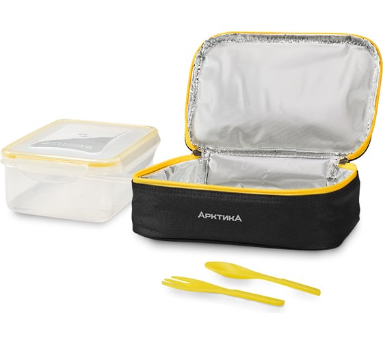 Ланч-сумка с контейнером и приборами Арктика 2 л, чёрная 020-2000-1-BK