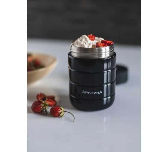 Вакуумный бытовой термос для еды Арктика 0.48 л, чёрный 307-480-BK