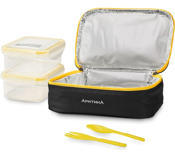 Ланч-сумка с контейнером и приборами Арктика черная, 2 л 020-2000-2BK