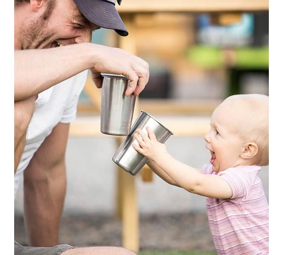 Набор стаканов Klean Kanteen Steel Pint 16oz, 473 мл, Brushed Stainless, 4 шт. 1000428