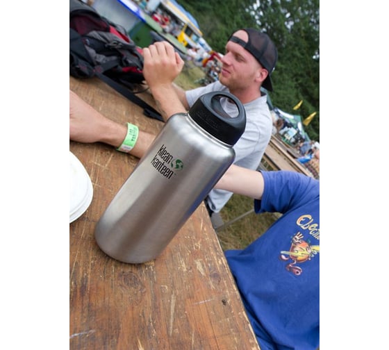 Бутылка Klean Kanteen Wide 40oz, 1182 мл, Brushed Stainless 1000592