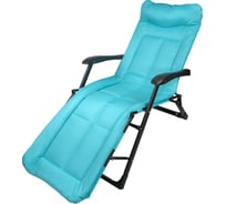 Шезлонг складной с подлокотниками на мягкой основе WMC TOOLS голубой, 1780х670х300 мм, макс. нагрузка 200 кг WMC-FG-HY-8000LB(59943)