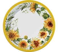 Набор бумажных тарелок ND Play Подсолнухи, 6 шт, d=230 мм 314234