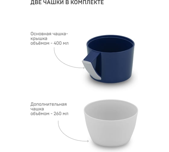 Термос вакуумный Арктика со стеклянной колбой 1000 мл, арт.1010-1000, цвет синий 1010-1000-BL