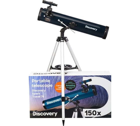 Телескоп Levenhuk Discovery Spark Travel 76 с книгой 78743