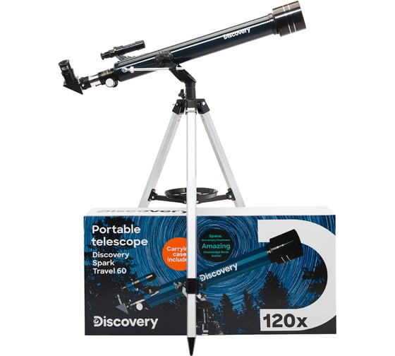 Телескоп Levenhuk Discovery Spark Travel 60 с книгой 78742
