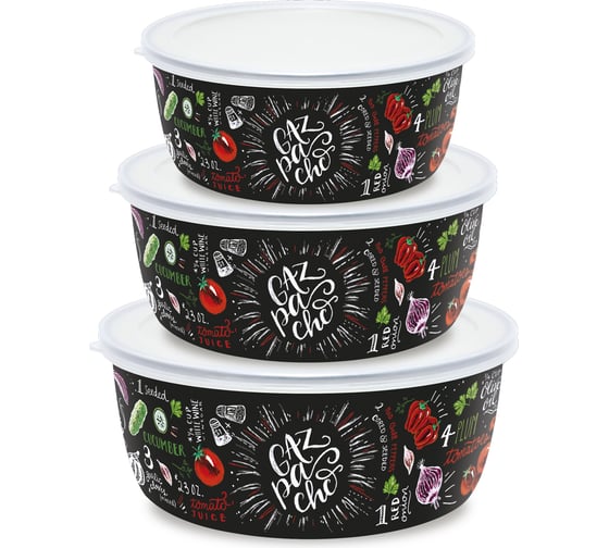 Набор мисок appetite эмалированных 3предмета Gazpacho пласт/кр 1DM47PL 1