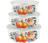 Набор мисок appetite эмалированных 3предмета Orange fruit пласт/кр BW01-O