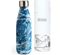 Термокружка-термос Santai Living EVERYDAY, из стали, 500 мл, синий мрамор SL-8618-40