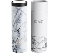 Термокружка Santai Living To-Go 360 из стали, 450 мл, белый мрамор SL-8618-27