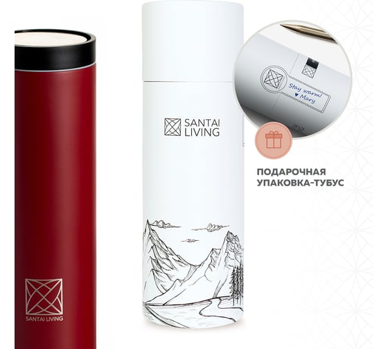 Термокружка Santai Living To-Go 360 из стали, 450 мл, красная SL-8618-12