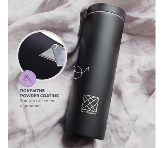 Термокружка Santai Living To-Go 360 из стали, 450 мл, чёрная SL-8618-09